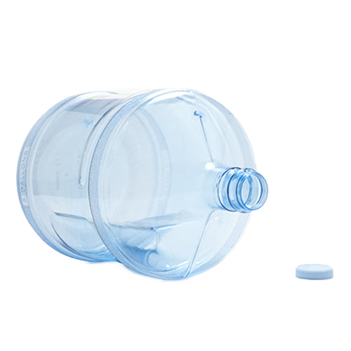 reusable water jug with blue lid